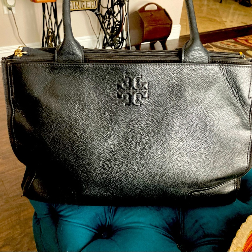 Large Tory Burch work bag very well used but has more life .